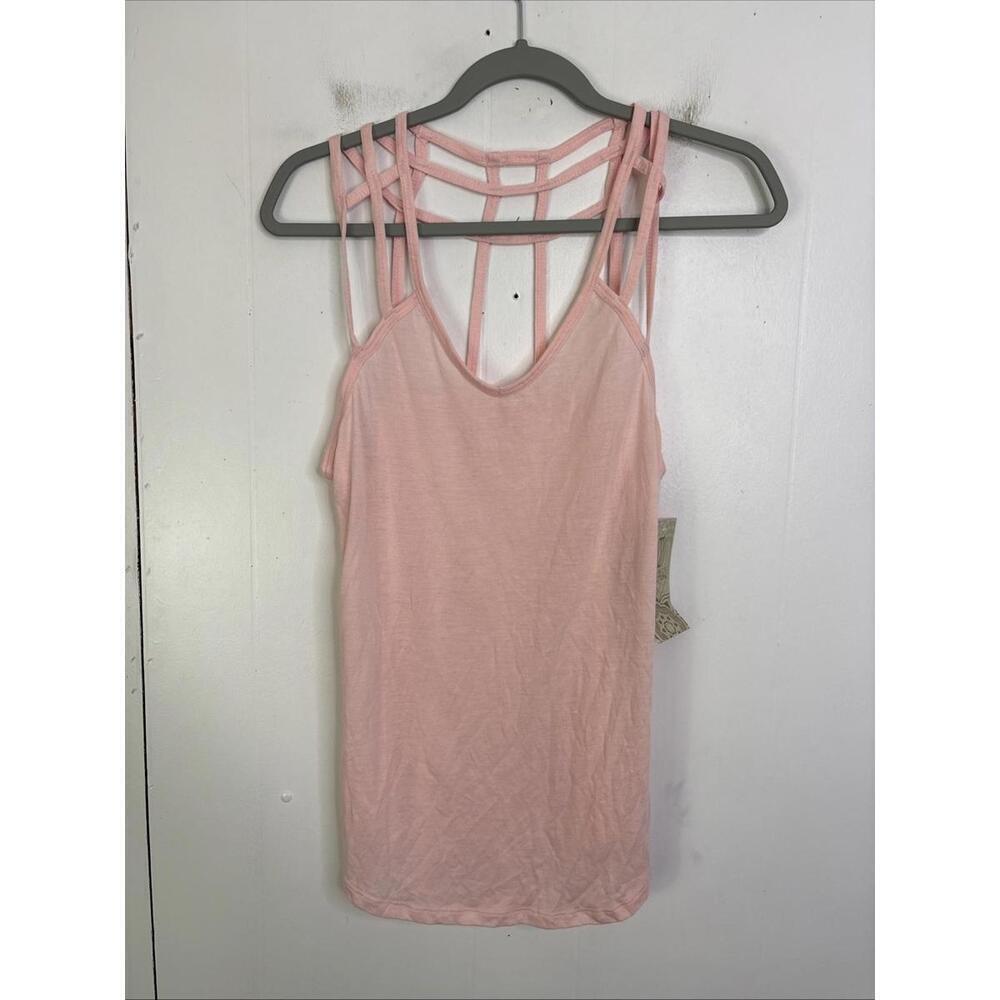 Balance Collection Top Womens Medium Crystal Rose New Caged Back Workout Yoga